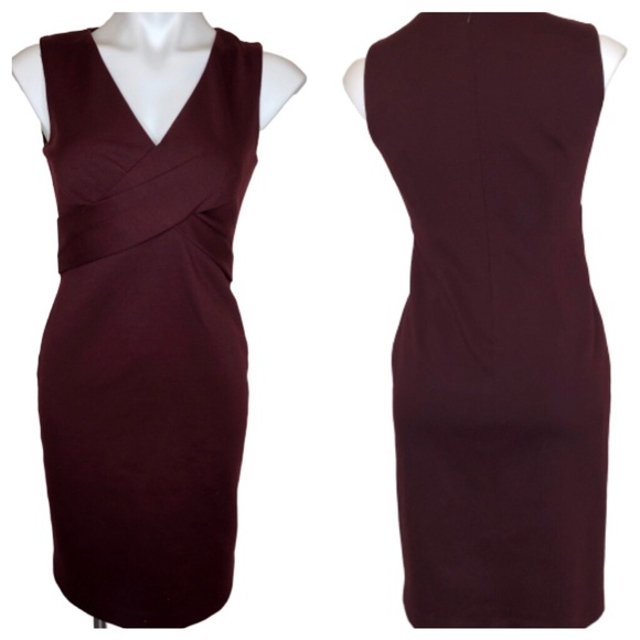 tahari burgundy dress